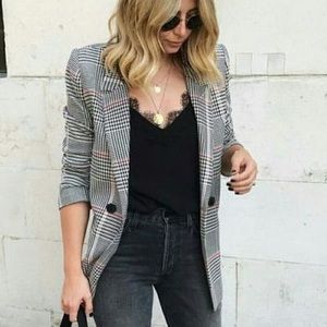 H&M Plaid Blazer Size 8